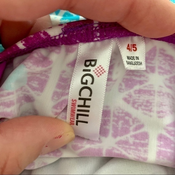 Big Chill Purple & Blue Peace Sign Swimsuit 4/5 - Picture 4 of 6